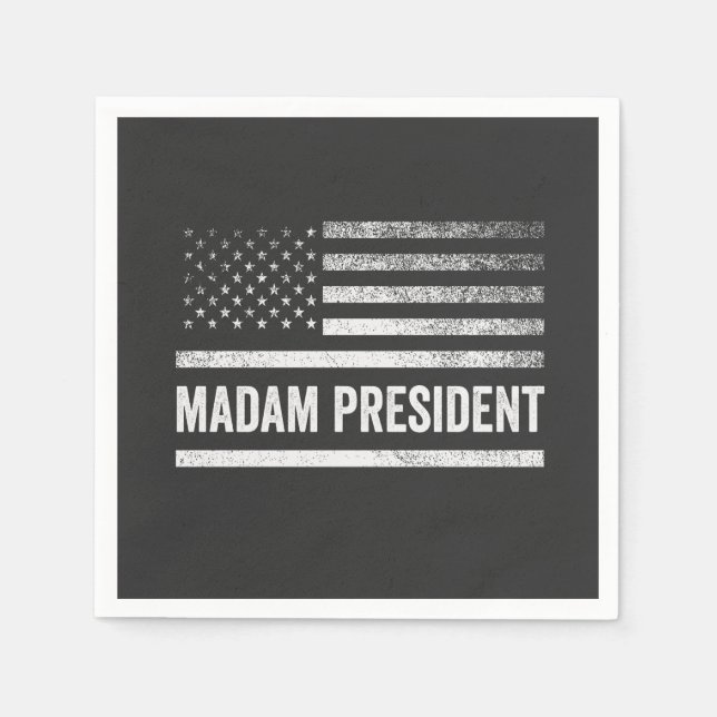 Frau Präsidentin, Harris Walz, Amerikanischer Flag Serviette (Vorderseite)