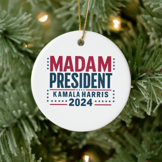 Frau Präsidentin Kamala Harris 2024 Abstimmung Dem Keramik Ornament (Baum)