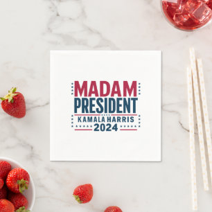 Frau Präsidentin Kamala Harris 2024 Abstimmung Dem Serviette