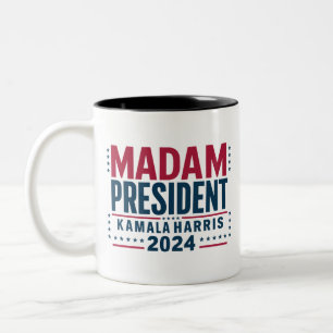 Frau Präsidentin Kamala Harris 2024 Abstimmung Dem Zweifarbige Tasse