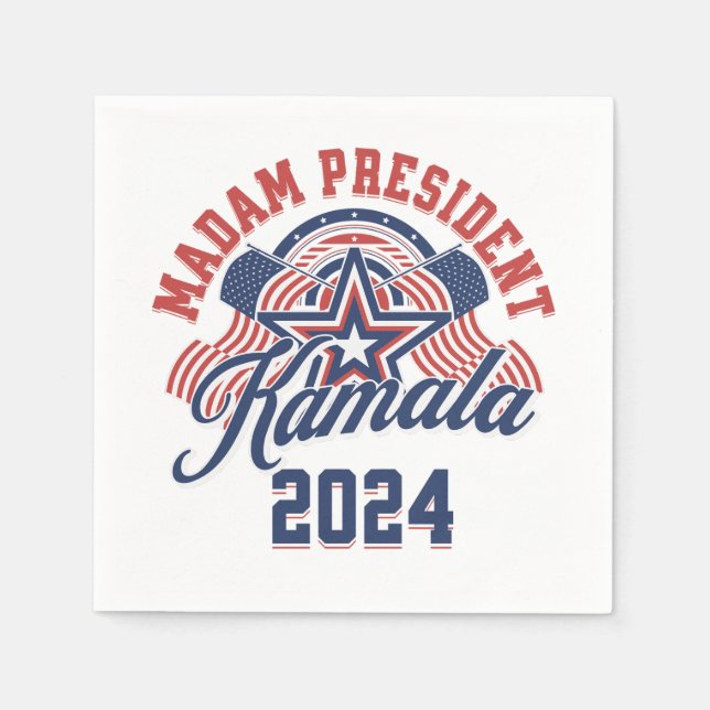 Frau Präsidentin Kamala Harris 2024 Serviette (Vorderseite)
