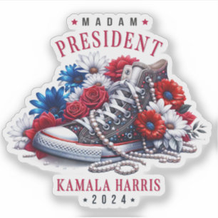 Frau Präsidentin Kamala Harris 2024 Wählt Demokrat Aufkleber