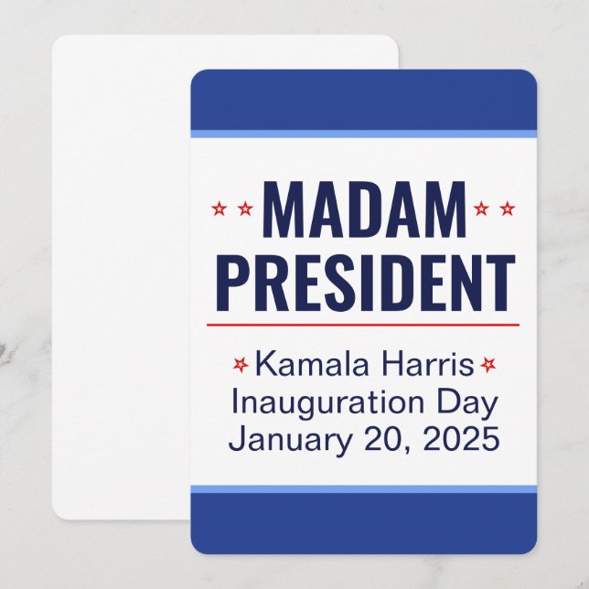 Frau Präsidentin Kamala Harris Einweihung Einladung (Vorne/Hinten)