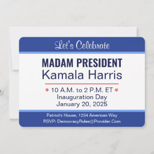Frau Präsidentin Kamala Harris Einweihung Einladung