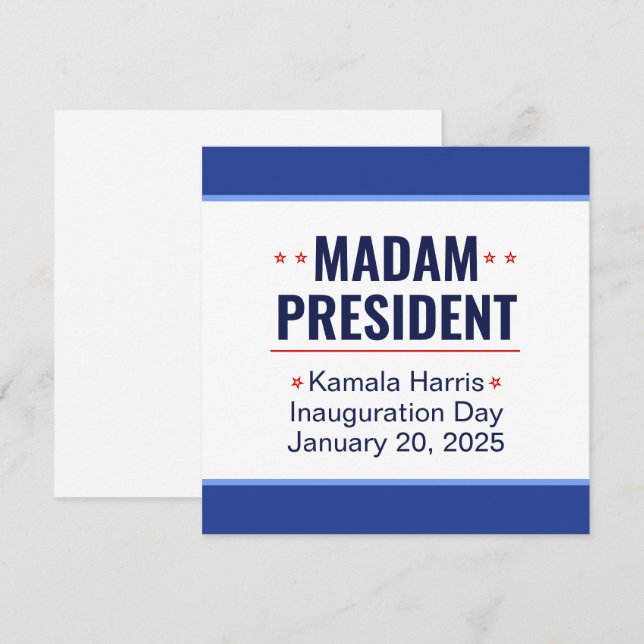 Frau Präsidentin Kamala Harris Einweihung Einladung (Vorne/Hinten)