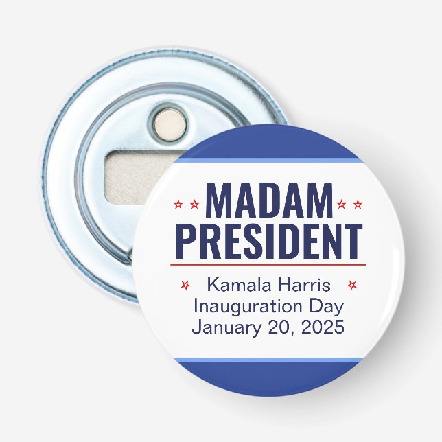 Frau Präsidentin Kamala Harris Einweihung Flaschenöffner (Vorderseite)