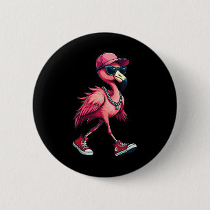 Frau Präsidentin Kamala Harris Pink Flamingo Retro Button