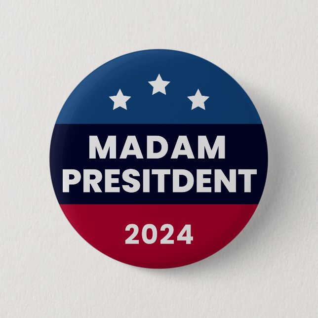 Frau Präsidentin Kamala Harris Wahl 2024 Button (Vorderseite)