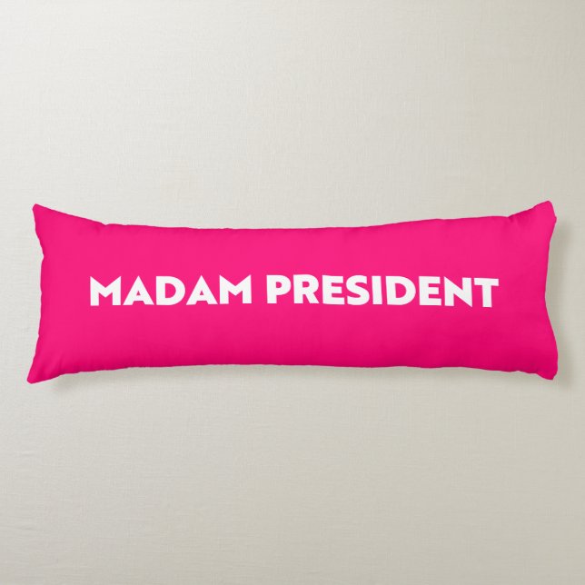 Frau Präsidentin! Moderne Typografie heiß rosa Seitenschläferkissen (Vorderseite)