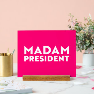 Frau Präsidentin! Moderne Typografie weiß heiß ros Acrylschild