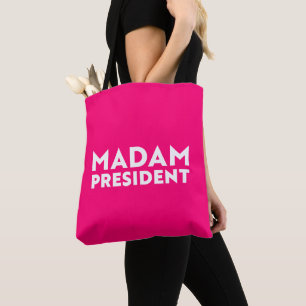 Frau Präsidentin! Moderne Typografie weiß heiß ros Tasche