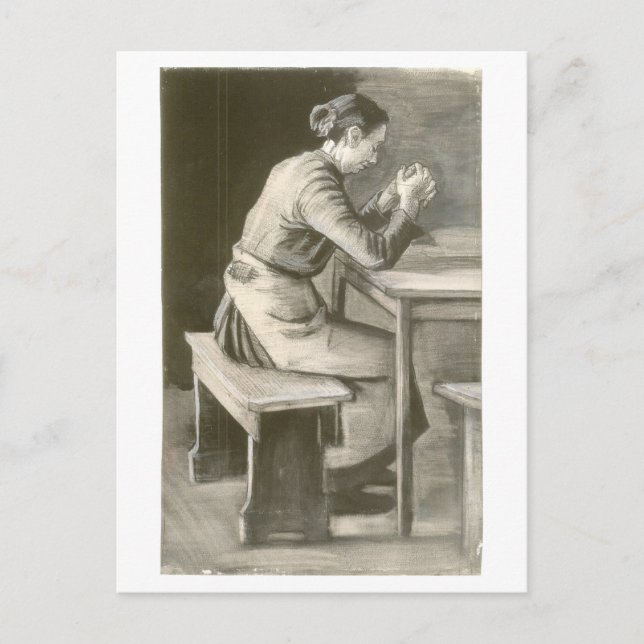 Frau Praying, Vincent van Gogh Postkarte (Vorderseite)