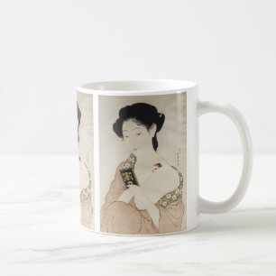 Frau pudert ihren Hals von Hashiguchi Goyo Kaffeetasse