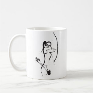 Frau Recurve Bogenschützen Kaffeetasse