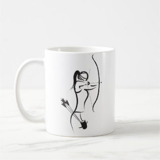 Frau Recurve Bogenschützen Kaffeetasse
