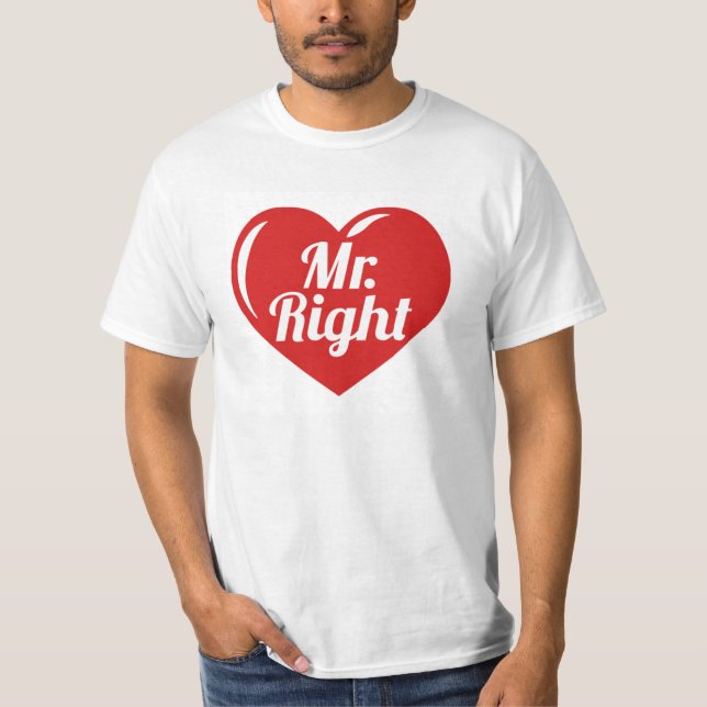 Frau Right Red Heart T-Shirt (Vorderseite)