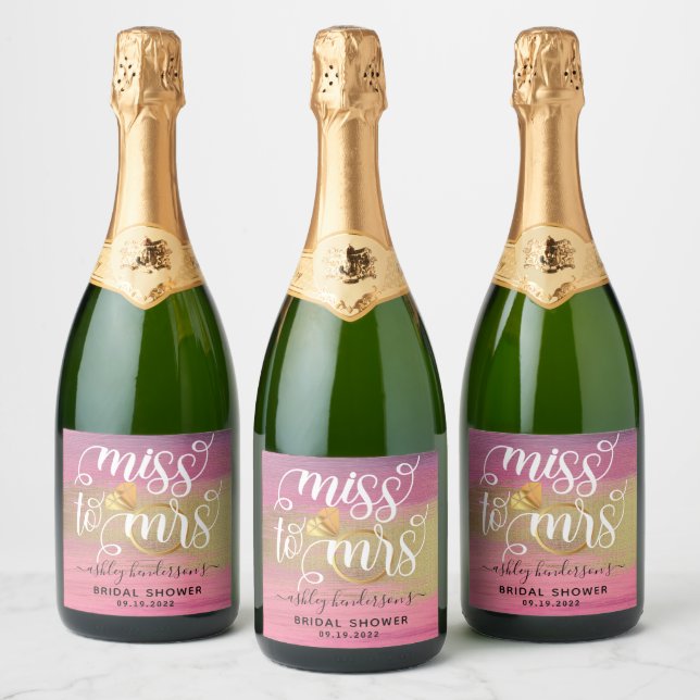 Frau Rosa und Gold Brautparty (Flaschen)