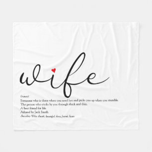 Frau Rot Liebe Herz Personalisierte Elegante Schri Fleecedecke