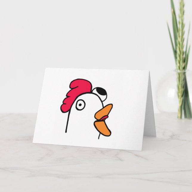 Frau Rude Chicken Head Card Karte (Vorderseite)