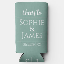 Frau Sage Green Gastgeschenk Hochzeit Selters Dosenkühler