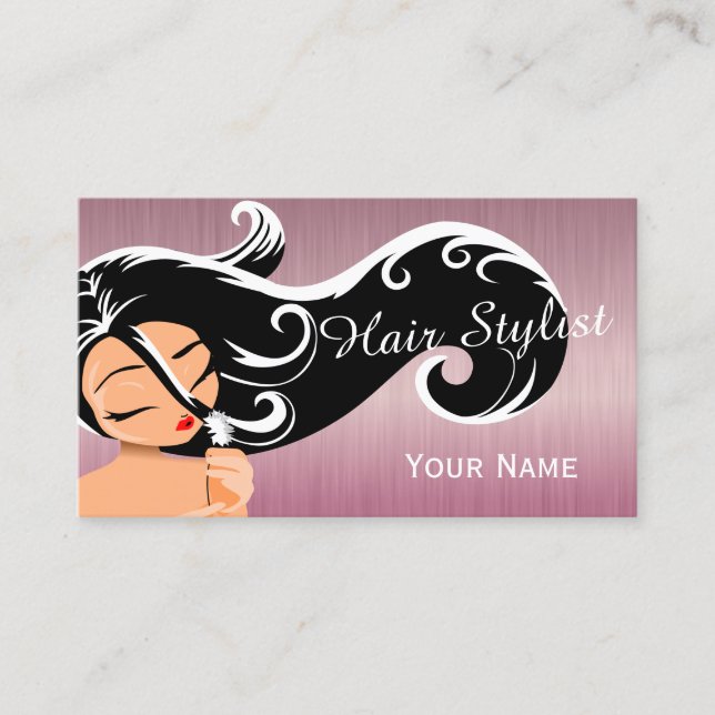 Frau Salon Hair Stylist Visitenkarte (Vorderseite)