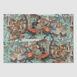 FRAU SAMURAI TOMOE GOZEN HORSEBACK IM KAMPF SEIDENPAPIER