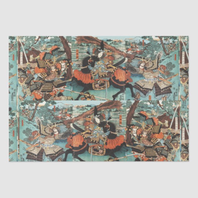 FRAU SAMURAI TOMOE GOZEN HORSEBACK IM KAMPF SEIDENPAPIER (Vorderseite)