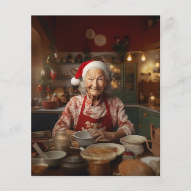 Frau Santa Baking Cake (Vorderseite)