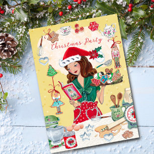 Frau Santa Chirstmas Nutcracker Cookies Küche Einladung