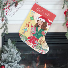 Frau Santa Chirstmas Nutcracker Cookies Küche Kleiner Weihnachtsstrumpf