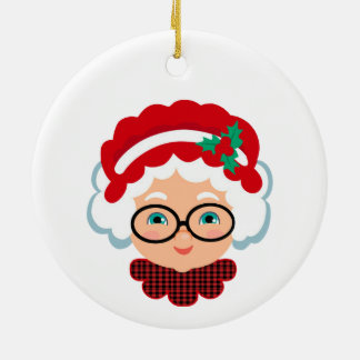 Frau Santa Claus Keramik Ornament