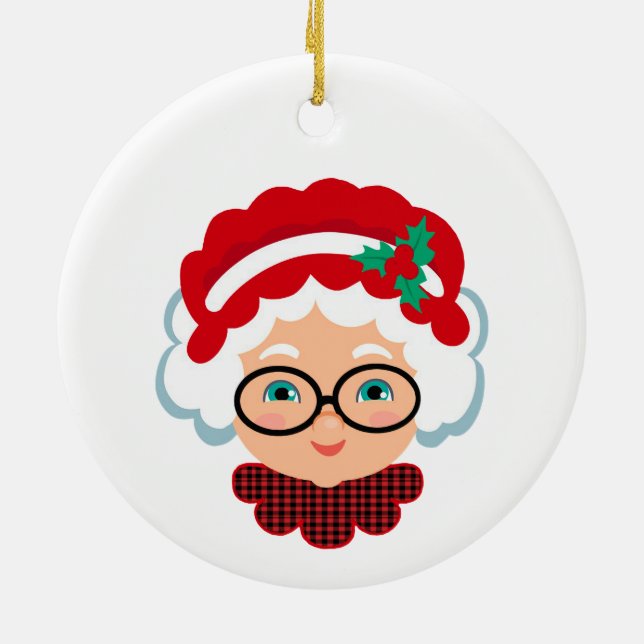 Frau Santa Claus Keramik Ornament (Hinten)