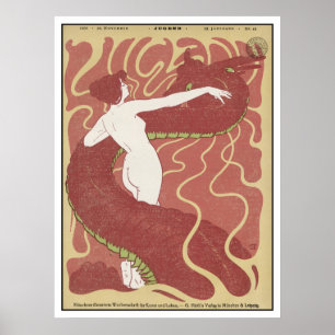 Frau & Schlange - Jugendstil - Jugend Poster