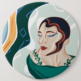 Frau Schlange - Schlangenkopfmutter Button