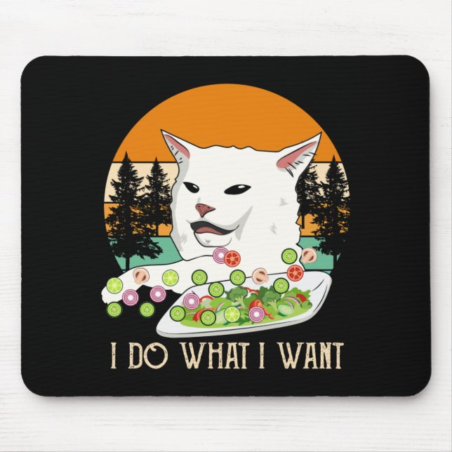 Frau schreiend bei Cat Meme, Cat Meme Mousepad (Vorne)