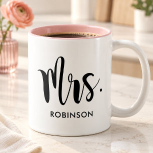 Frau Schwarz Moderne Schrift benutzerdefinierte Ho Zweifarbige Tasse