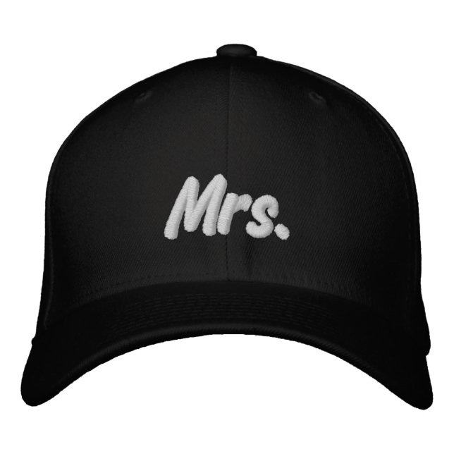 Frau Schwarz-weiß niedlich-modern-chic Bestickte Baseballkappe (Vorderseite)