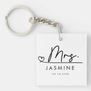 Frau Script Custom Wedding Schlüsselanhänger