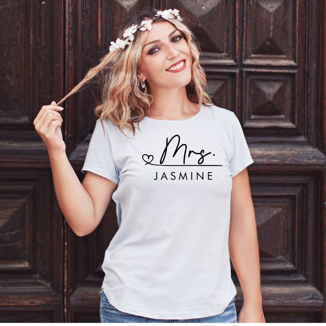 Frau Script Custom Wedding T-Shirt (Von Creator hochgeladen)