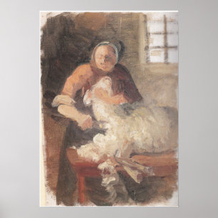 Frau Sgehört Sheep Ancher Poster