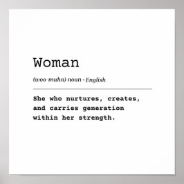 Frau - sie, die Generationen trägt Poster