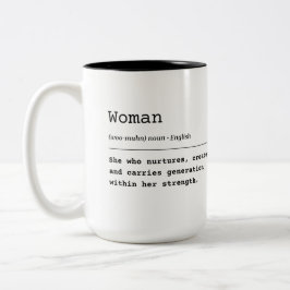 Frau - sie, die Generationen trägt Zweifarbige Tasse