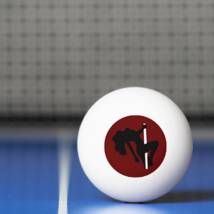 Frau Silhouette Unterhaltung Tänzerin Rot Tischtennisball