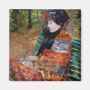 Frau sitzt auf der Bank, Mary Cassatt Magnet