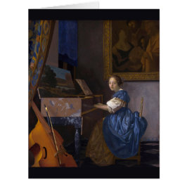 Frau sitzt bei einer Jungfrau von Vermeer