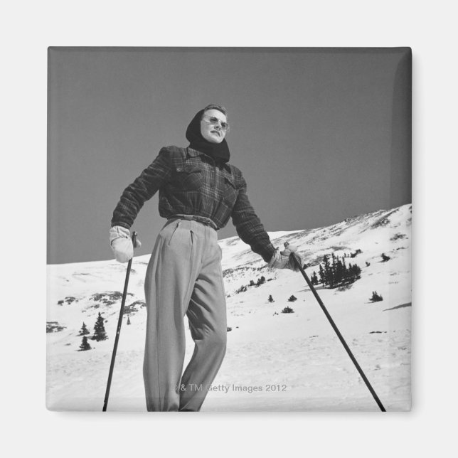 Frau Skier Magnet (Vorne)