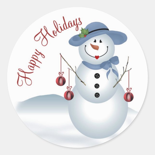Frau Snowman Sticker (Vorderseite)