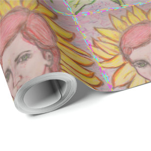 Frau Sonnenblume Geschenkpapier