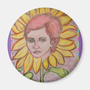 Frau Sonnenblume Magnet