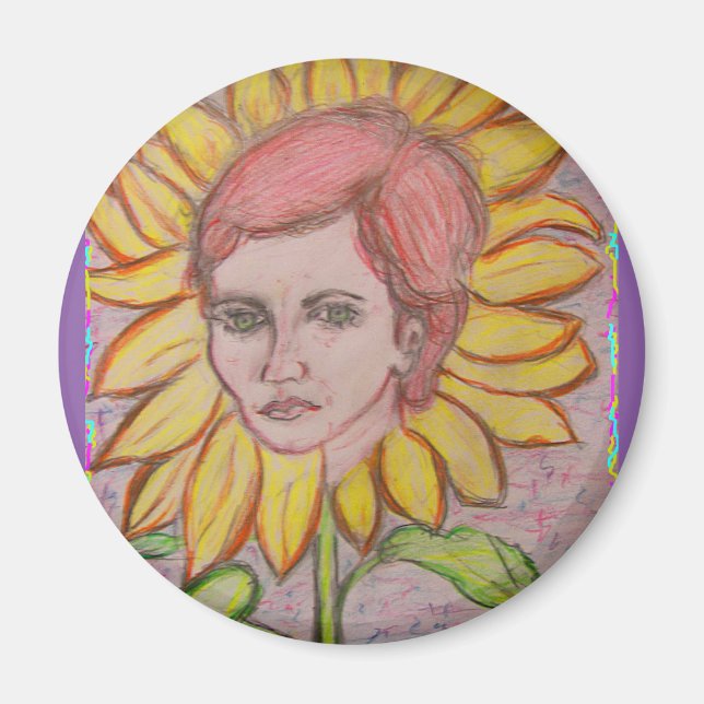 Frau Sonnenblume Magnet (Vorne)